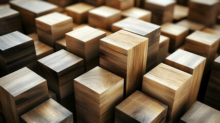 Wooden Blocks Create a Stunning Abstract Pattern