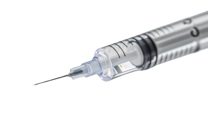 Syringe for injection vaccine needle isolated on white background