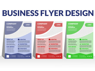 Corporate business flyer template. Flyer circle abstract colorful concepts. Vector eco flyer, poster, brochure, magazine cover template. Modern green leaf, environment design. Vector template