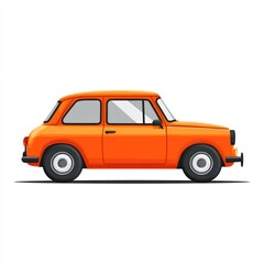 Orange Vintage Car Illustration