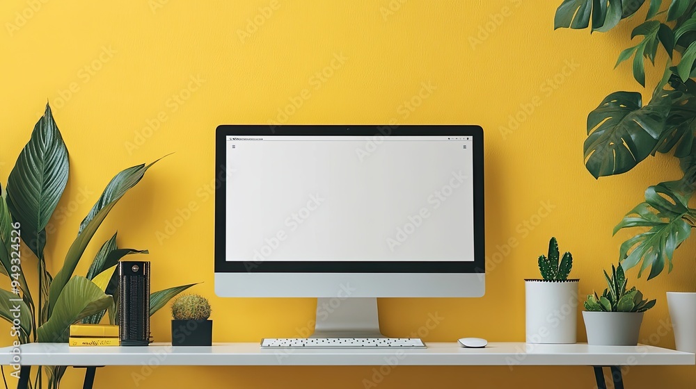 Wall mural 36. modern website layout with parallax scrolling effect, trendy web design feature, immersive user 