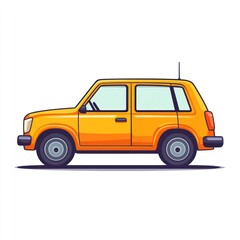 Yellow Car Illustration