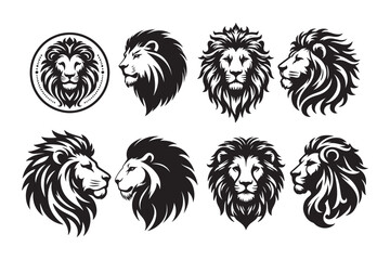 lion head silhouette vector illustration