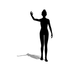 silhouette of a woman with OK sign