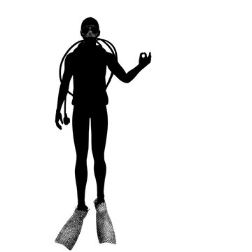 recommend clip art: Scuba diver Silhouette illustration
