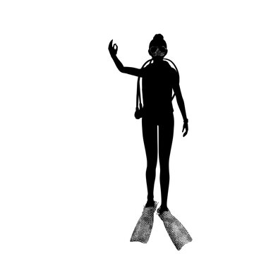 recommend clip art: Scuba diver Silhouette illustration