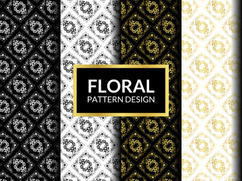 Luxury dark seamless pattern background with golden accents. luxurious and elegant design element. Trendy design. 