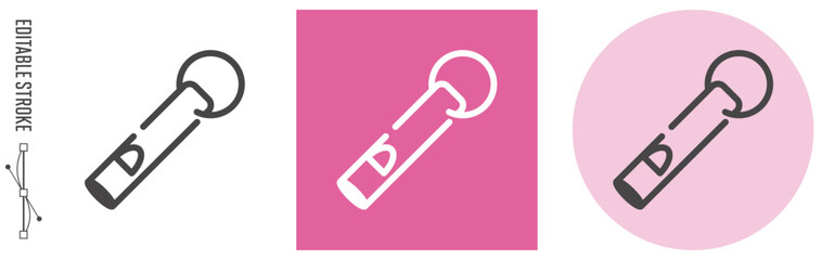 防災グッズ・ホイッスル｜ライン・アイコン　[線の編集可能]