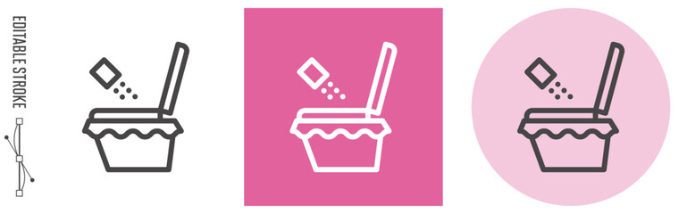 防災グッズ・簡易トイレ｜ライン・アイコン　[線の編集可能]