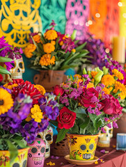 Fototapeta premium Festive Blooms: Mexican Wedding Altar Flowers