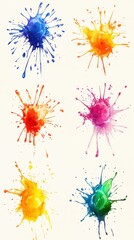 Colorful splashes of paint are dynamically spread across a light backdrop, highlighting the artistic potential of each hue