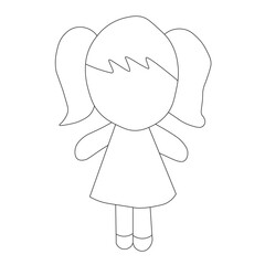 Girl outline drawing Vector Images. Beautiful girl outline image on a white background in vector design.