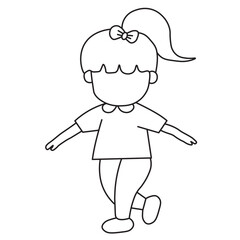 Girl outline drawing Vector Images. Beautiful girl outline image on a white background in vector design.