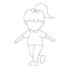 Girl outline drawing Vector Images. Beautiful girl outline image on a white background in vector design.