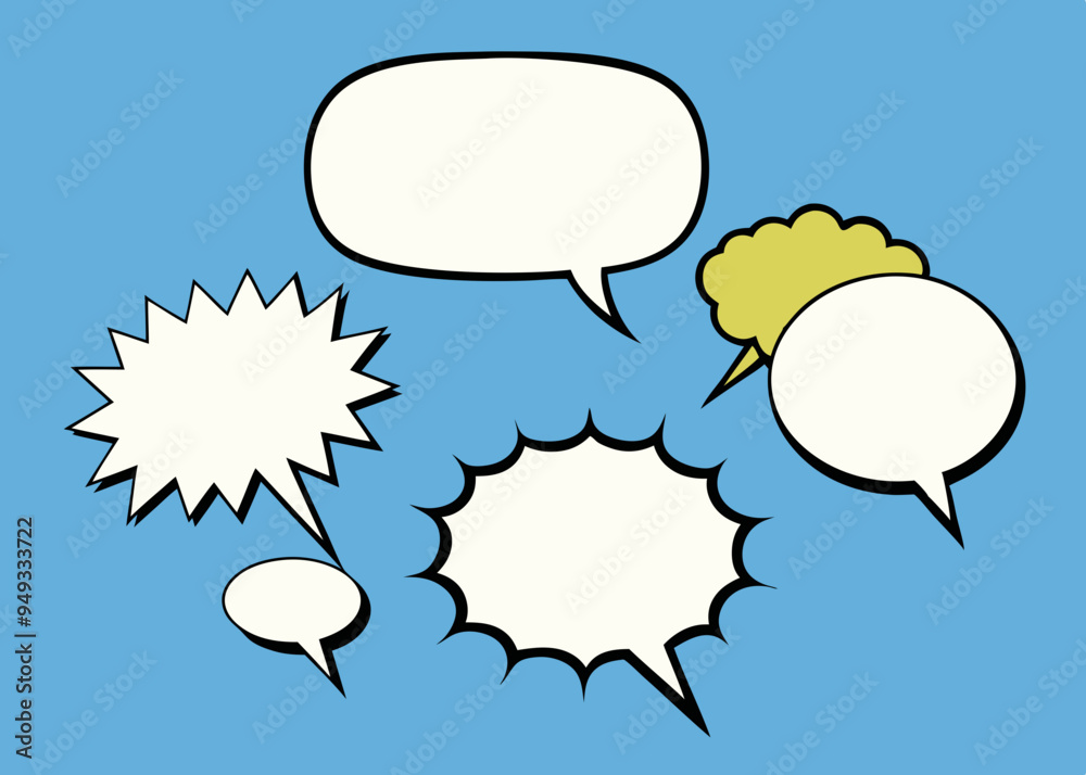 Canvas Prints comic speech bubble set with lots of blank vector illustration