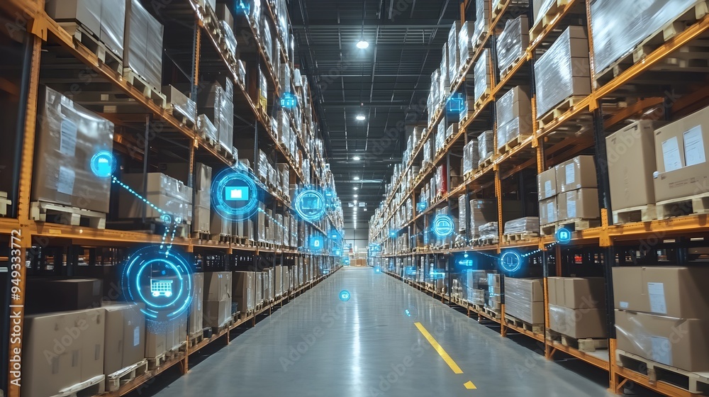 Poster advanced iot sensor network continuously monitoring the condition of goods in a smart automated ware