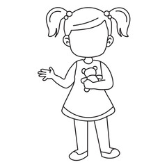 Girl outline drawing Vector Images. Beautiful girl outline image on a white background in vector design.