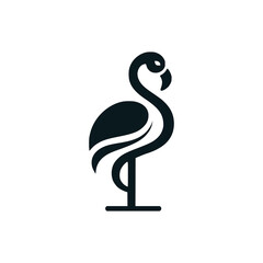 flamingo bird animal logo vector illustration template design