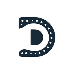 letter D dot logo vector illustration template design