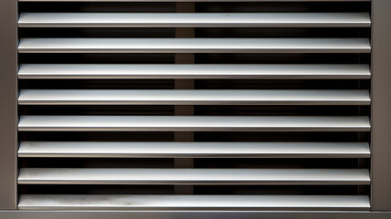 Close-up Detailed View of a Modern, Metallic HVAC Vent Installed in Wall