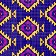 Navajo tribal vector seamless pattern. Native American ornament. Ethnic South Western decor style. Boho geometric ornament. Vector seamless pattern. Mexican blanket, rug. Woven carpet illustrat