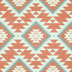 Navajo tribal vector seamless pattern. Native American ornament. Ethnic South Western decor style. Boho geometric ornament. Vector seamless pattern. Mexican blanket, rug. Woven carpet illustrat