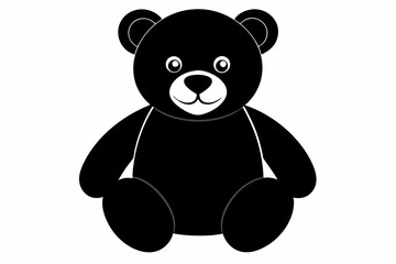 Teddy bear vector silhouette, Cute black teddy icon