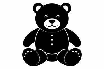Teddy bear vector silhouette, Cute black teddy icon