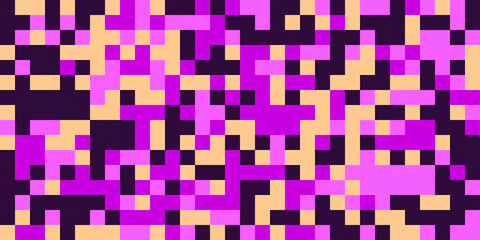 Abstract background pixel art pattern with shades of pink, purple and beige.  A digital background for design, web or print.