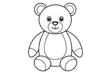 Teddy bear line art vector, Cute teddy outline icon