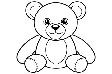 Teddy bear line art vector, Cute teddy outline icon