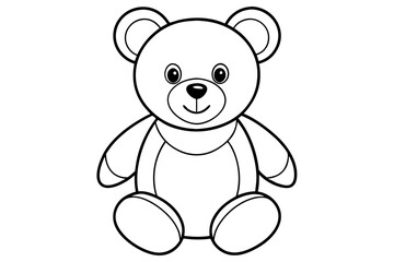 Teddy bear line art vector, Cute teddy outline icon