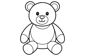 Teddy bear line art vector, Cute teddy outline icon