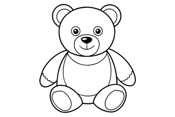 Teddy bear line art vector, Cute teddy outline icon