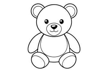 Teddy bear line art vector, Cute teddy outline icon