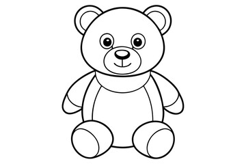 Teddy bear line art vector, Cute teddy outline icon