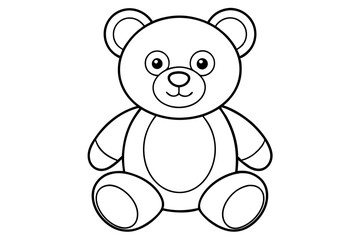 Teddy bear line art vector, Cute teddy outline icon