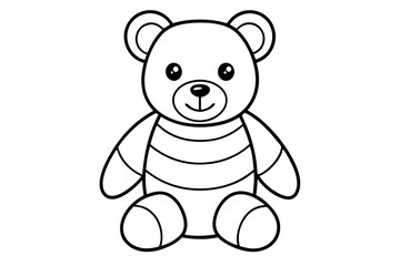 Teddy bear line art vector, Cute teddy outline icon