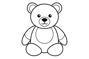 Teddy bear line art vector, Cute teddy outline icon