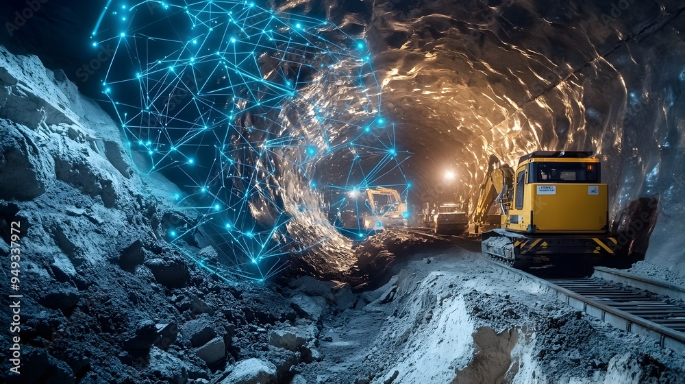 Poster advanced iot technology managing the efficient flow of debris during a tunnel excavation project to 