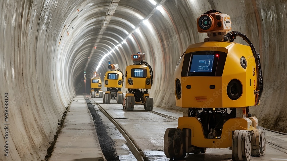 Poster advanced iot enabled robots performing comprehensive inspections and monitoring of a tunnel construc