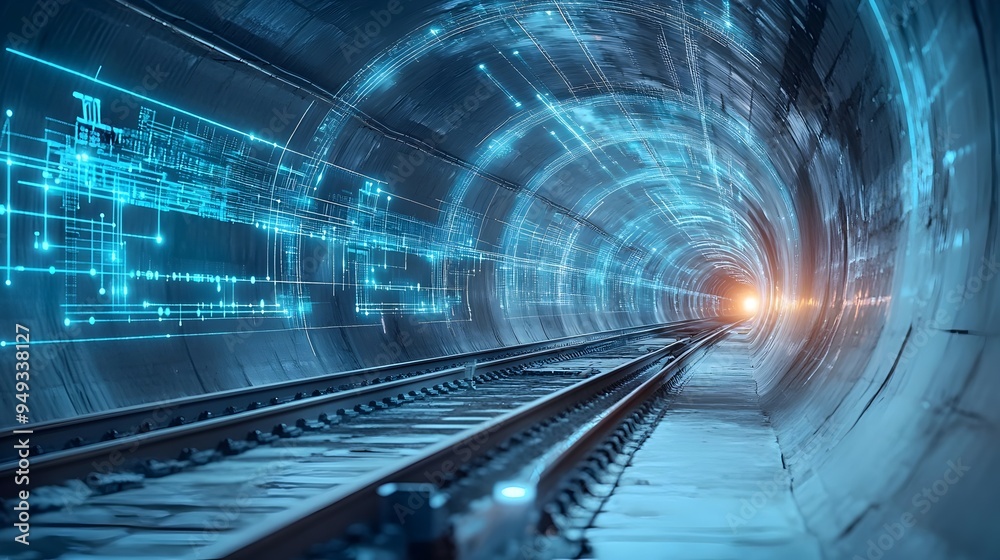 Poster iot sensors continuously monitoring levels during tunnel boring to provide real time data and analyt