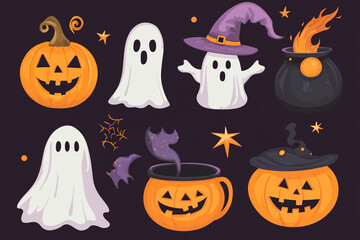 Watercolor Halloween set