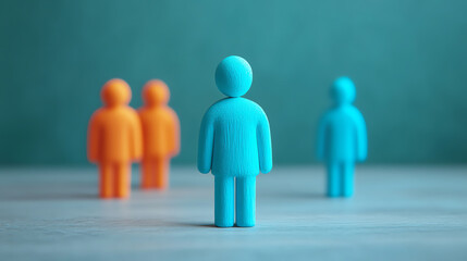 Colorful figurines symbolizing teamwork and diversity in a professional setting, ideal for discussions on collaboration and inclusion.
