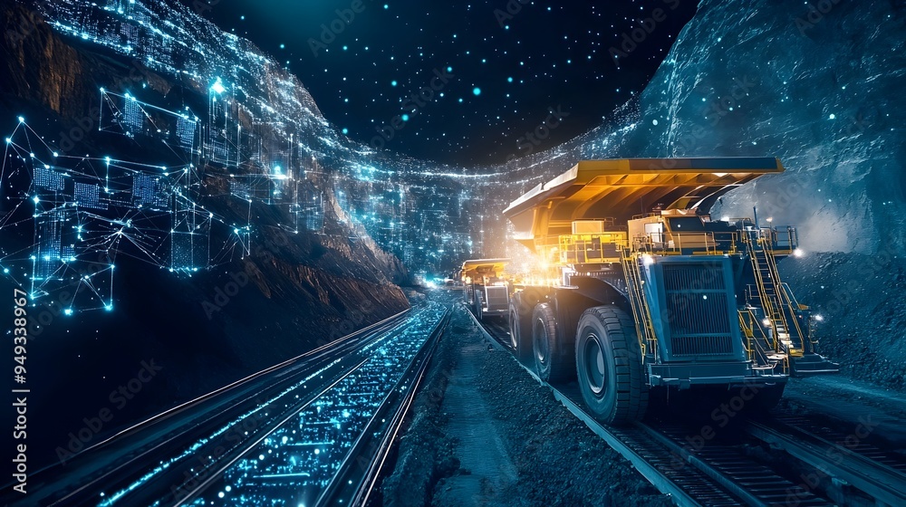 Poster advanced iot technology managing and optimizing the extraction of ore in a large scale automated min