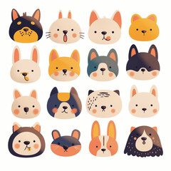 Fototapeta premium set of funny cartoon animals