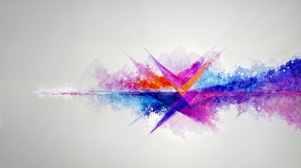 イラスト：直線と色のついた煙