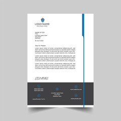 Clean moder minimalist business corporate letterhead design template