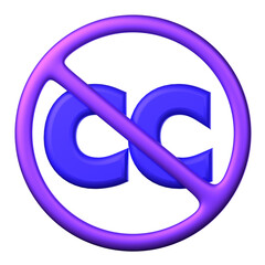 No Creative Commons icon isolated on the white background