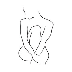 body silhouette. Girl outline drawing Vector Images. Beautiful girl outline image on a white background in vector design.